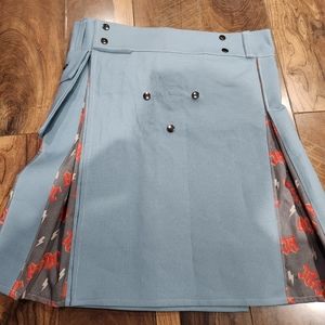 Light blue ACDC cargo kilt sizeM(34'-36"waist)
